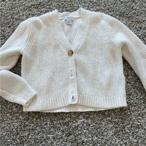 Girls JCrew White Button-Up Cardigan
